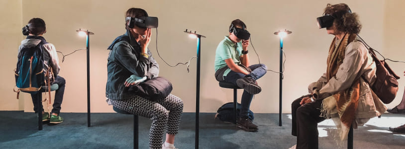 Group of Students wearing VR Glass|metappfactory
